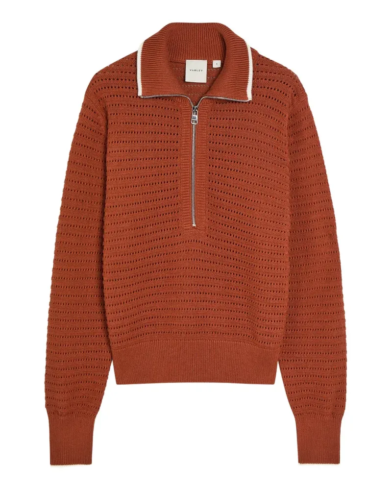 Varley zip collared knitwear - Orange Orange