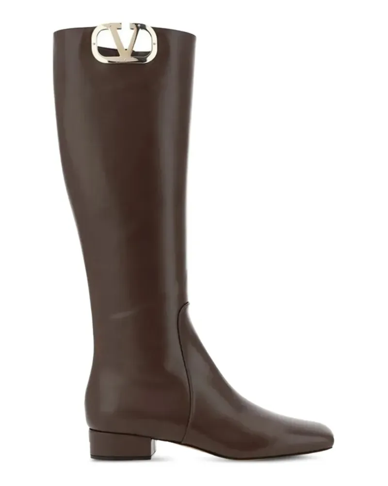 Valentino Garavani VLogo Type leather boots - Braun Braun