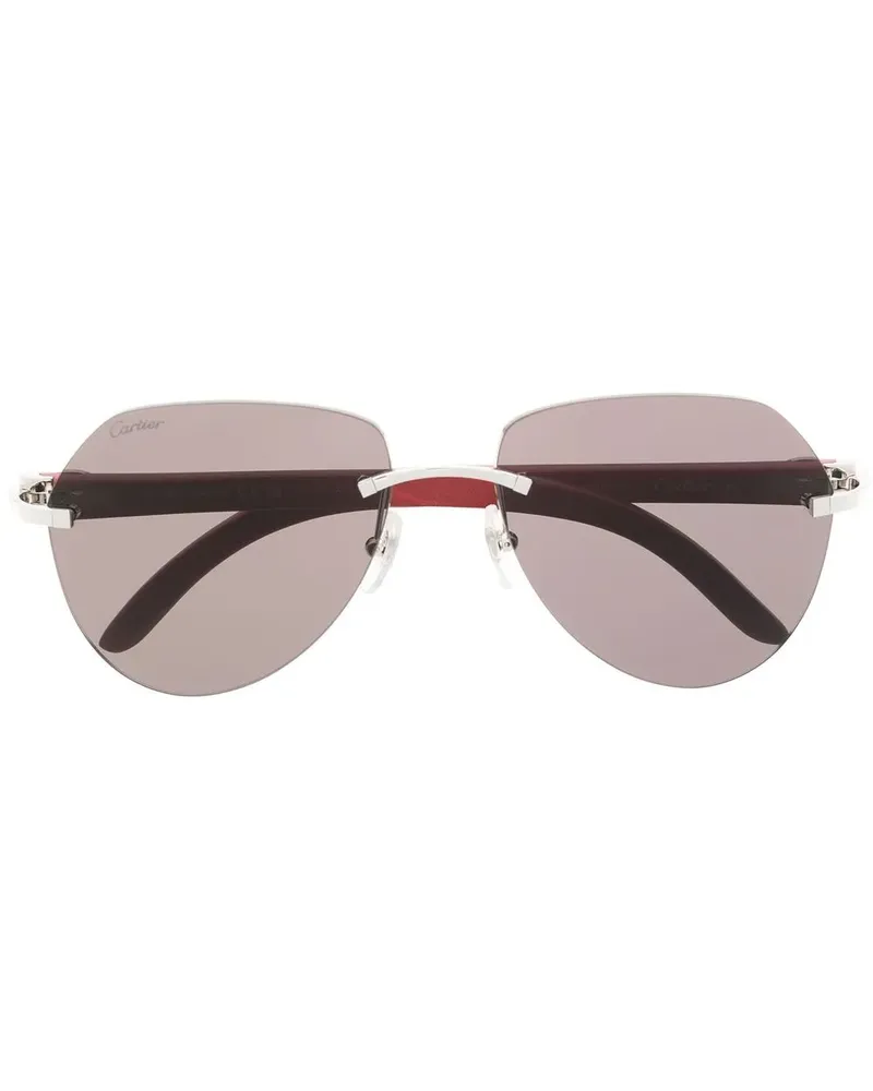 Cartier Getönte Pilotenbrille - Silber Silber