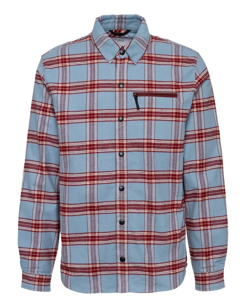 Aztech Mountain Loge Peak check zip ski shirt - Blau Blau
