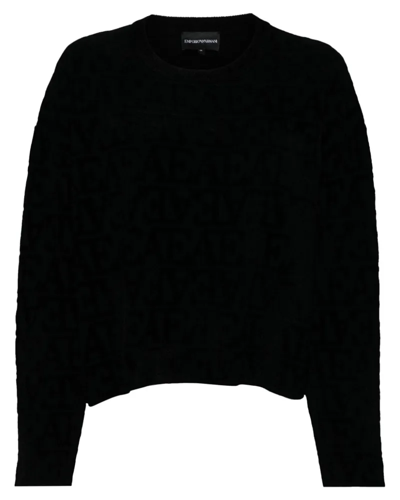 Emporio Armani Pullover mit Logo-Muster - Schwarz Schwarz