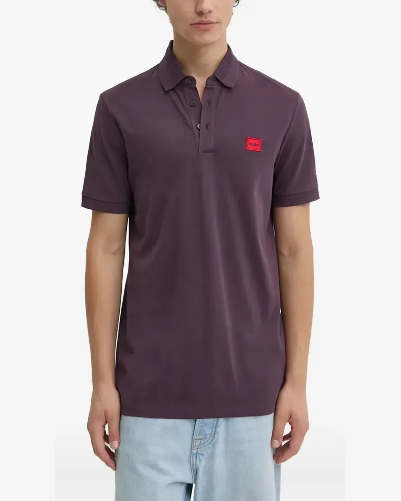 HUGO BOSS logo-patch polo shirt - Violett Violett