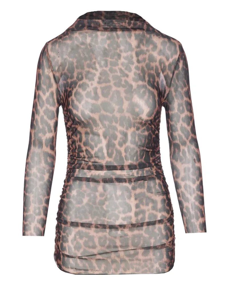 Aniye By animal-print high-neck top - Braun Braun
