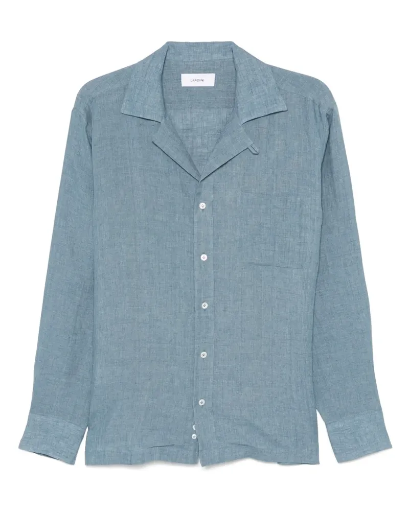 LARDINI Hemd aus Leinen - Blau Blau