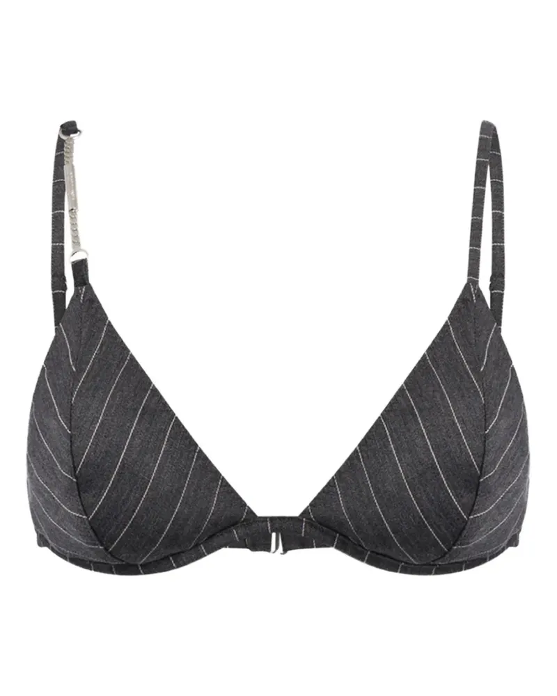 Dondup pinstripe-pattern chain-link top - Grau Grau