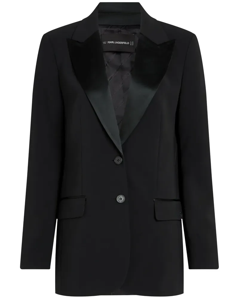 Karl Lagerfeld Langer Blazer - Schwarz Schwarz