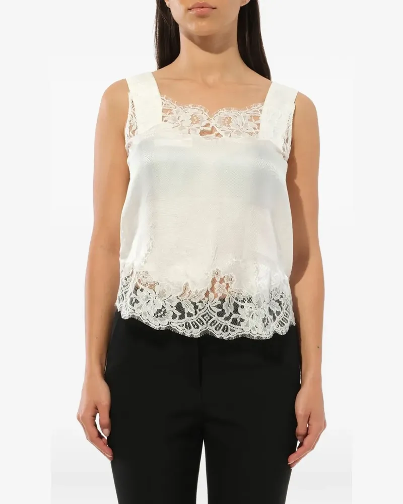 Givenchy Top mit Spitzeneinsätzen - Weiß Weiß