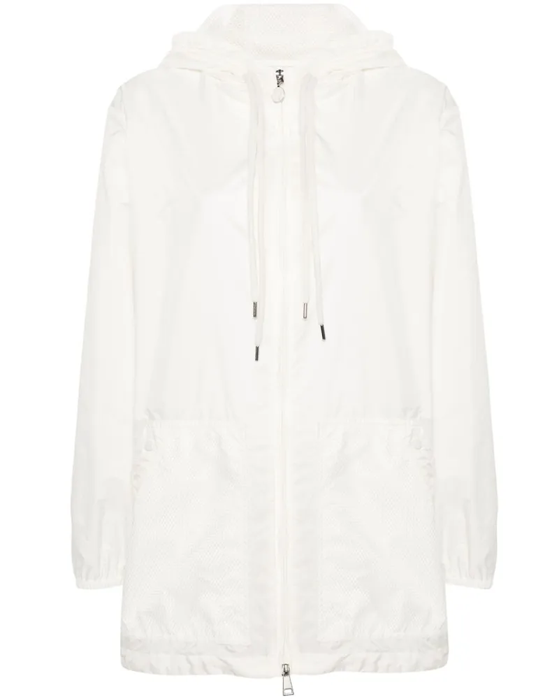 Moncler Kapuzenjacke mit Mesh-Einsätzen - Weiß Weiß