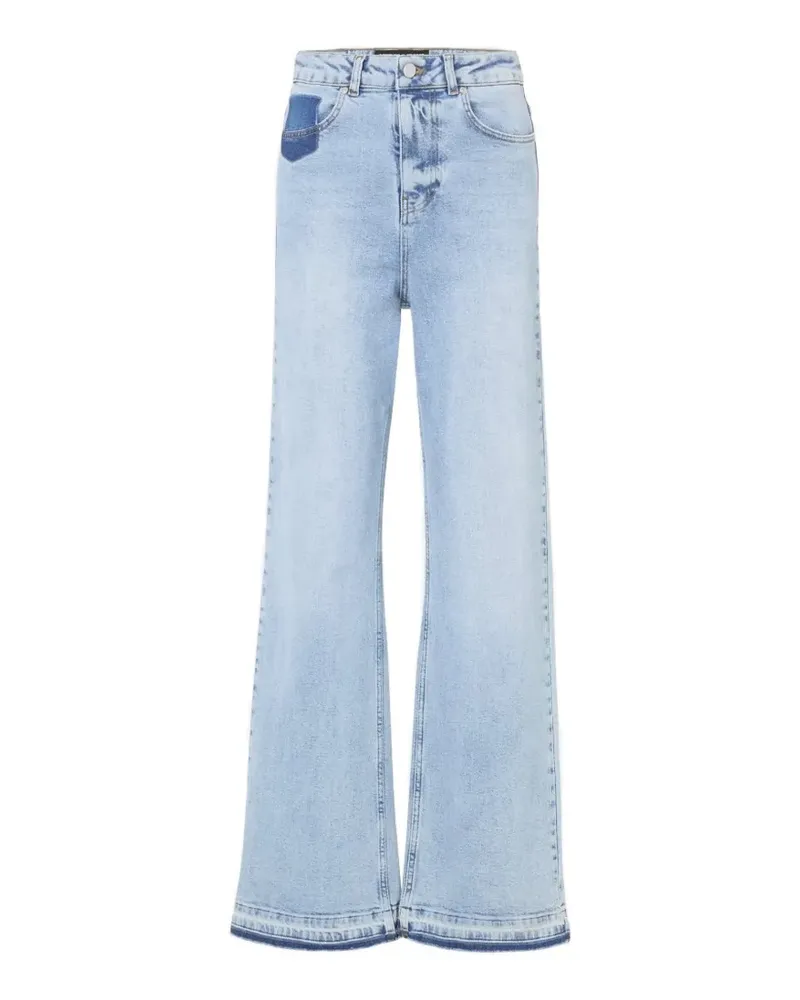 Iceberg Wide-Leg-Jeans mit Patch - Blau Blau