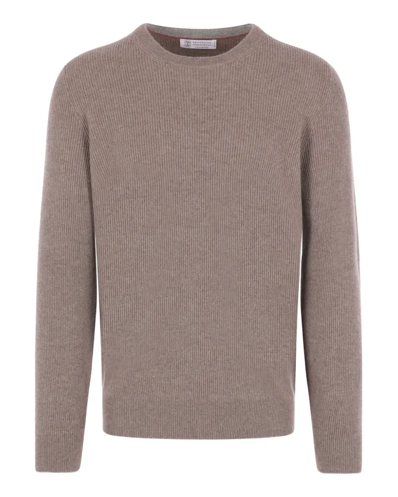 Brunello Cucinelli Gerippter Kaschmirpullover - Nude Nude