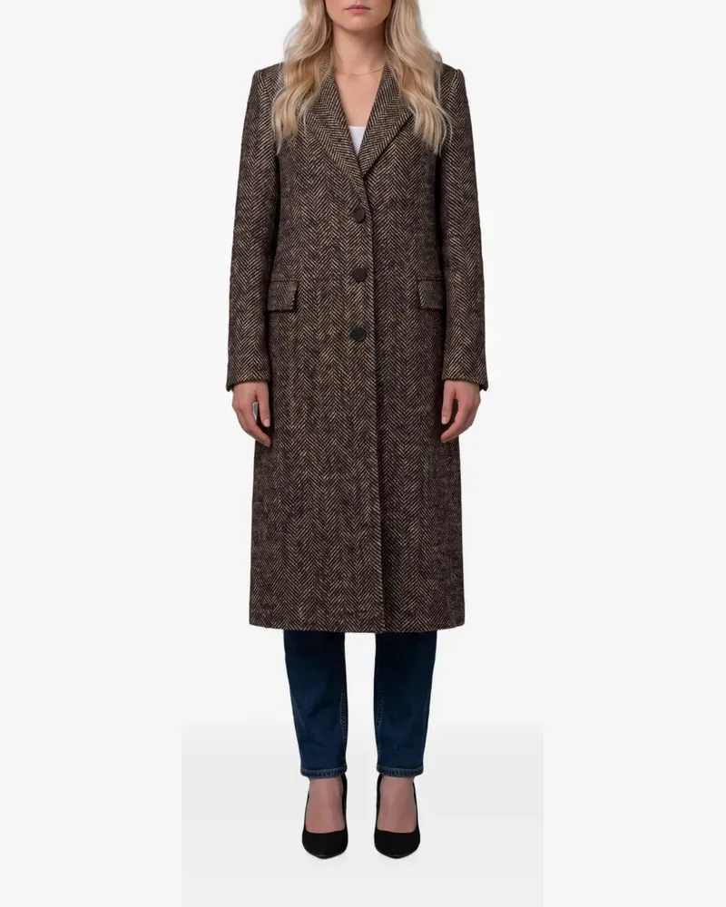 Tagliatore single-breasted tweed coat - Braun Braun