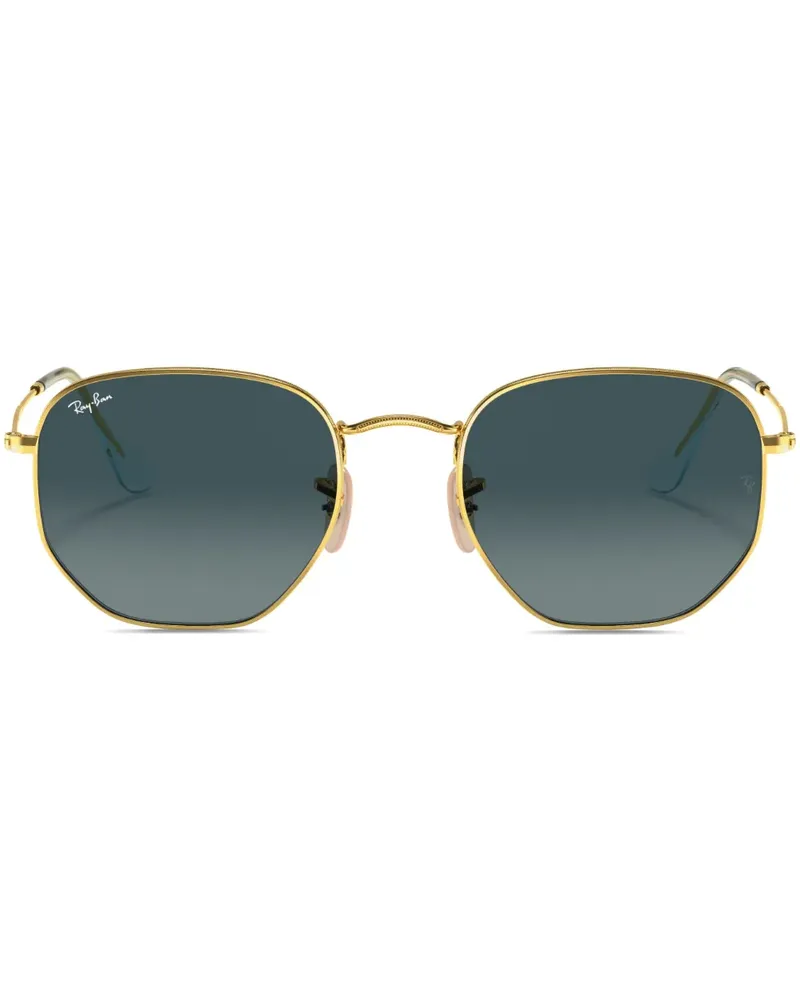 Ray Ban Sonnenbrille mit sechseckigem Gestell - Gold Gold
