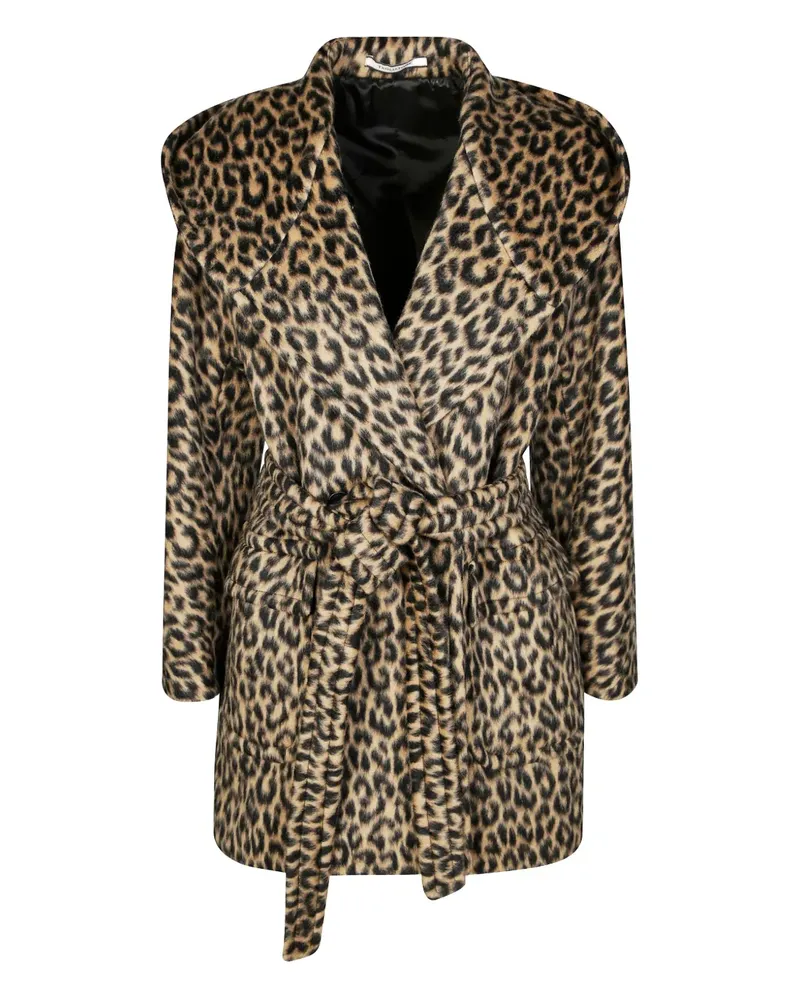 Tagliatore hooded animalier coat - Nude Nude