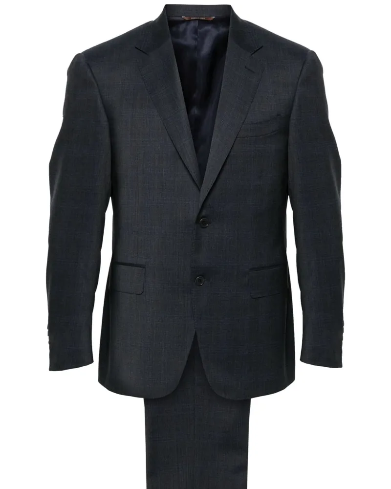 Canali Karierter Anzug - Blau Blau
