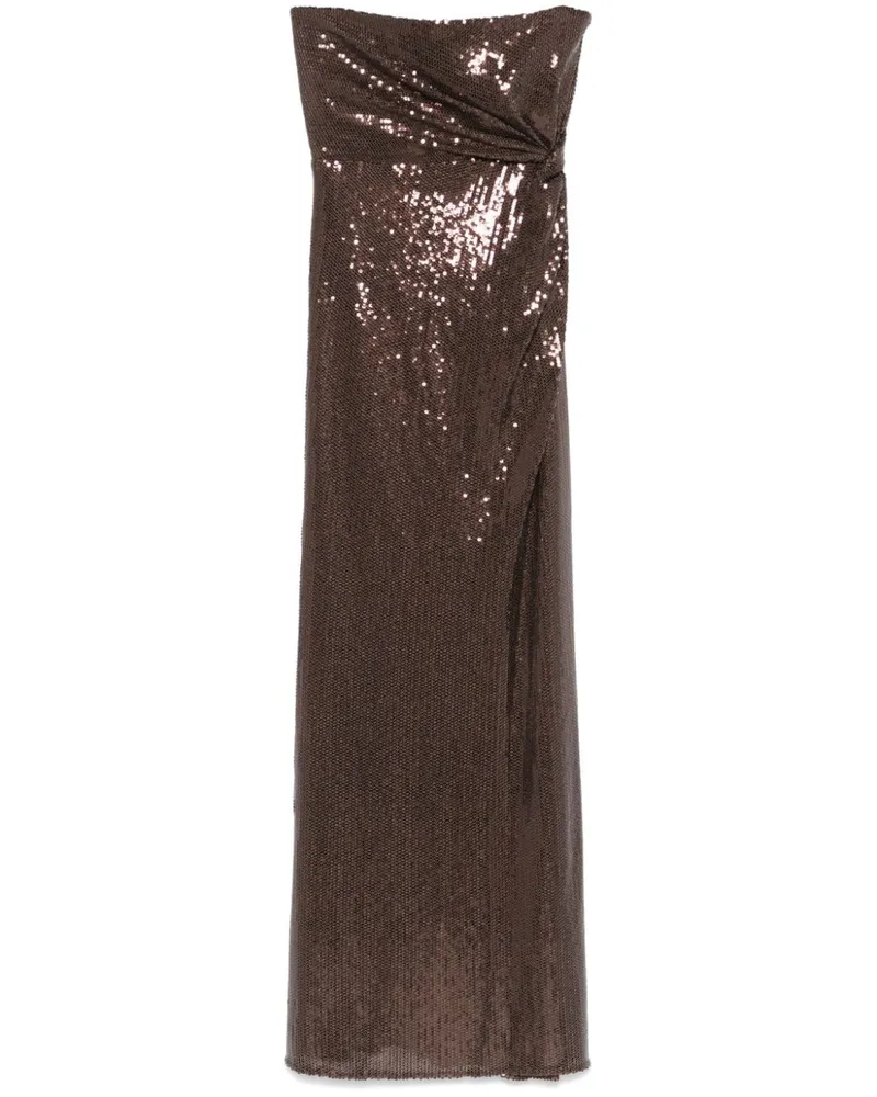 Alex Perry Abendkleid mit Pailletten - Braun Braun