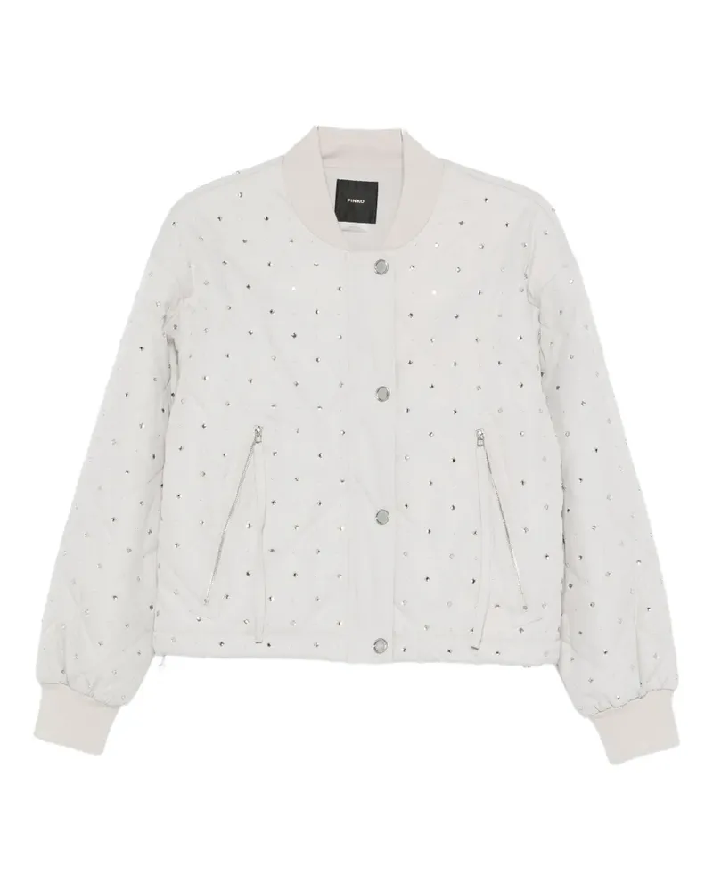Pinko Gesteppte Jacke mit Kristallen - Grau Grau