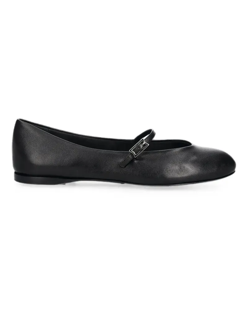 Max Mara buckle-strap leather ballet flats - Schwarz Schwarz