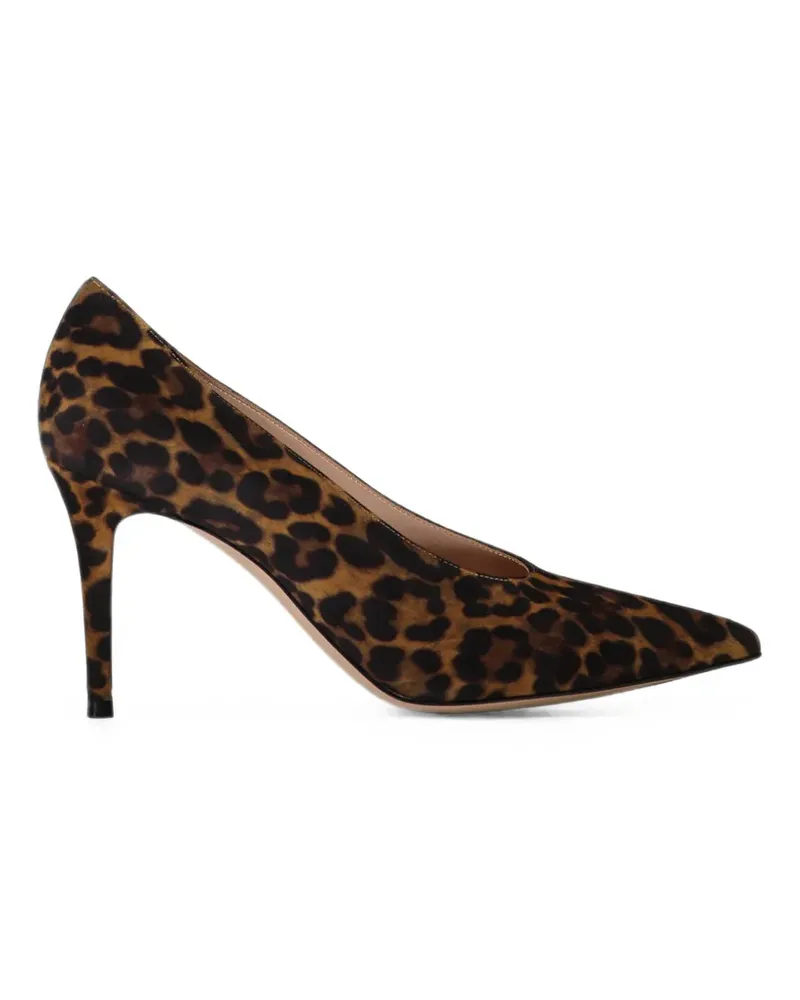 Gianvito Rossi Robbie leopard-print pumps - Braun Braun