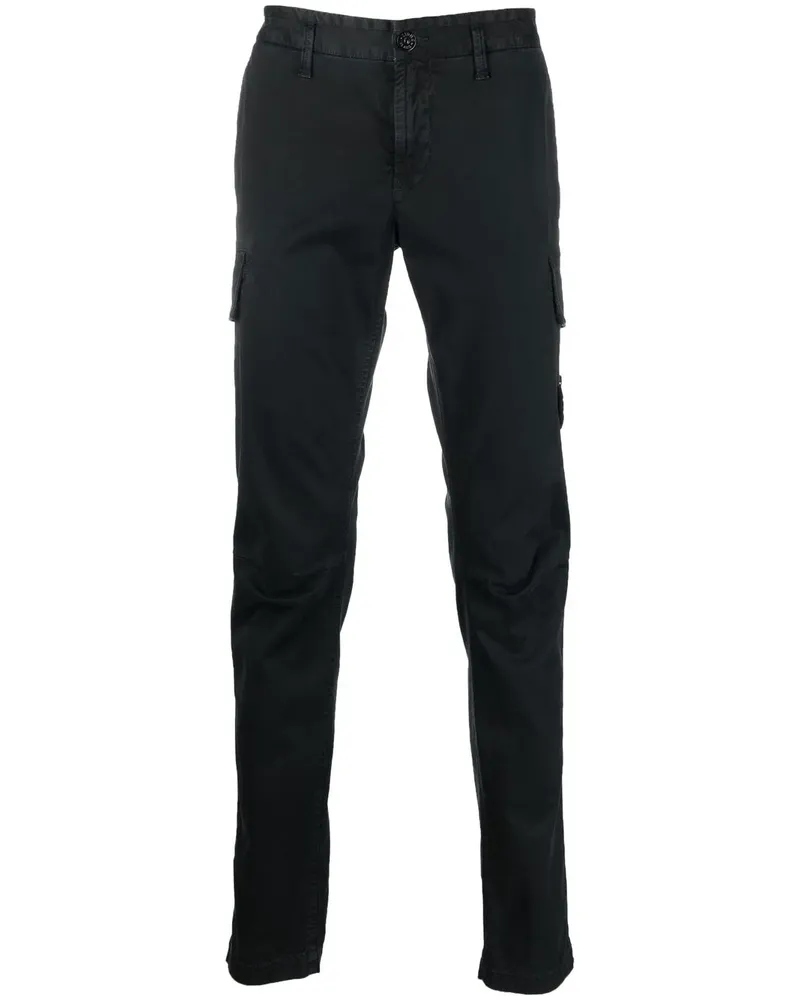 Stone Island Cargohose mit Kompass-Patch - Schwarz Schwarz