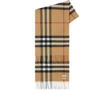 Karierter Schal mit Fransen - Braun