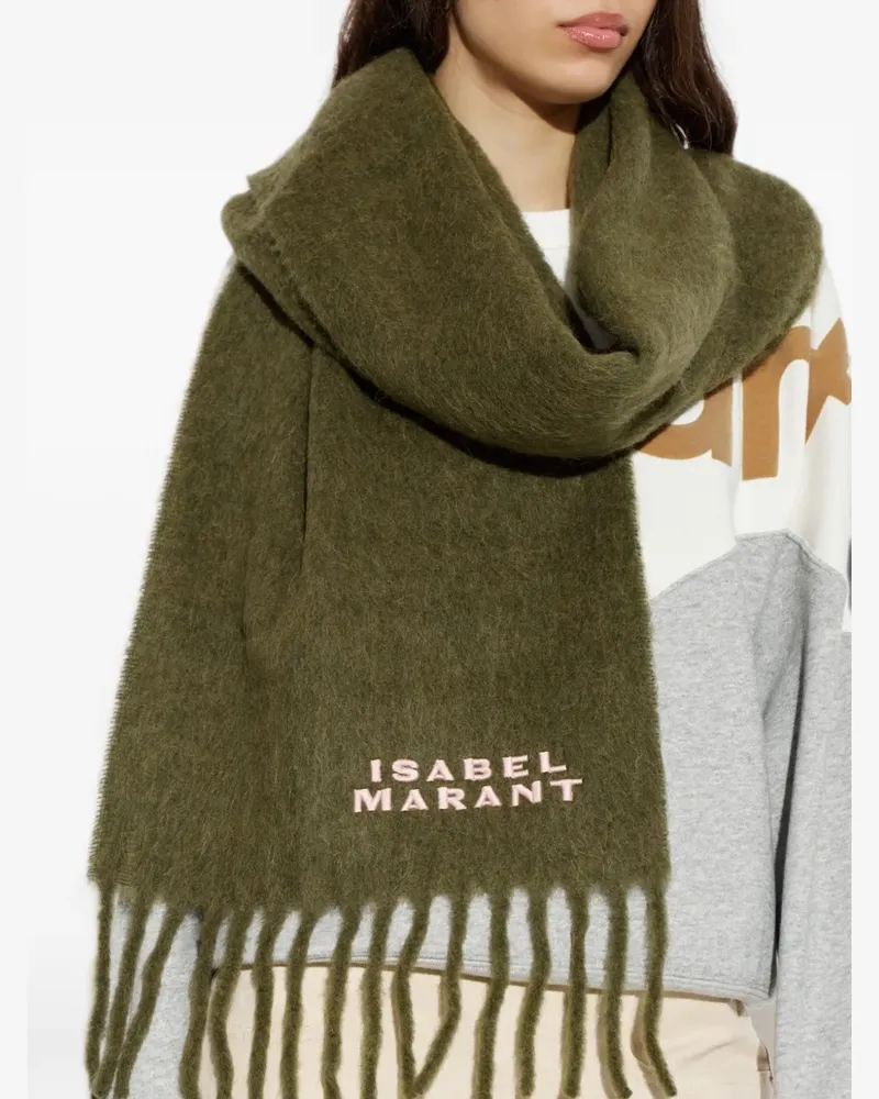 Isabel Marant Firny logo-embroidered scarf - Grün Grün