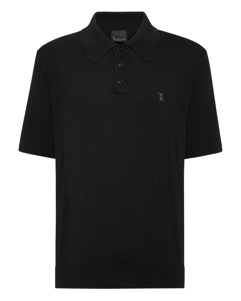 Billionaire Geripptes Poloshirt - Schwarz Schwarz