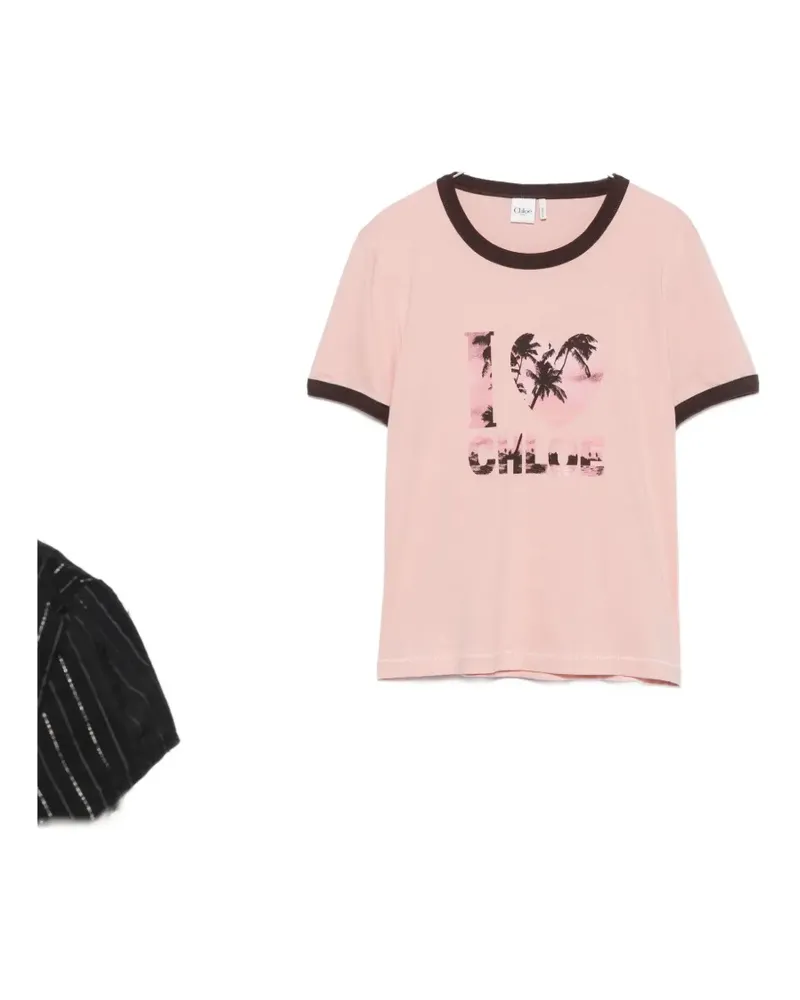 Chloé logo-print T-shirt - Rosa Rosa