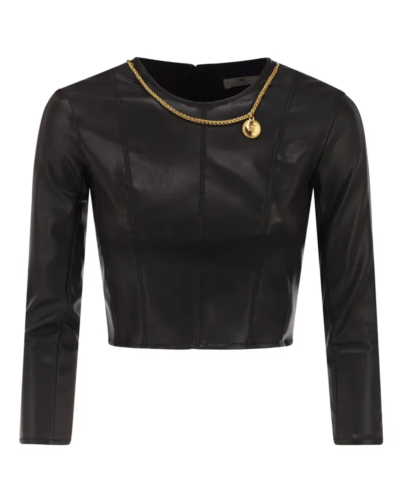 Elisabetta Franchi T-Shirt mit Anhänger - Schwarz Schwarz