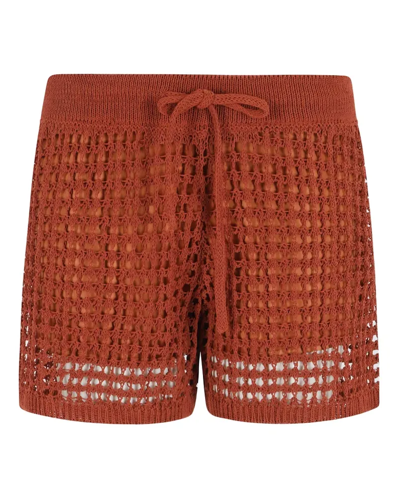 Roberto Collina open-knit drawstring shorts - Braun Braun