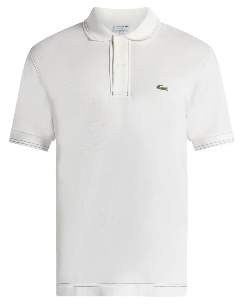 Lacoste Poloshirt mit Logo-Patch - Weiß Weiß