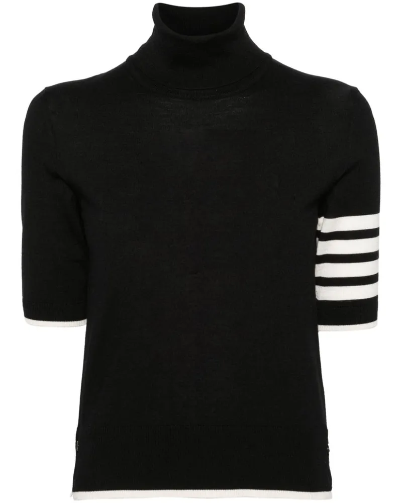 Thom Browne Kurzärmeliger Pullover mit Streifen - Schwarz Schwarz