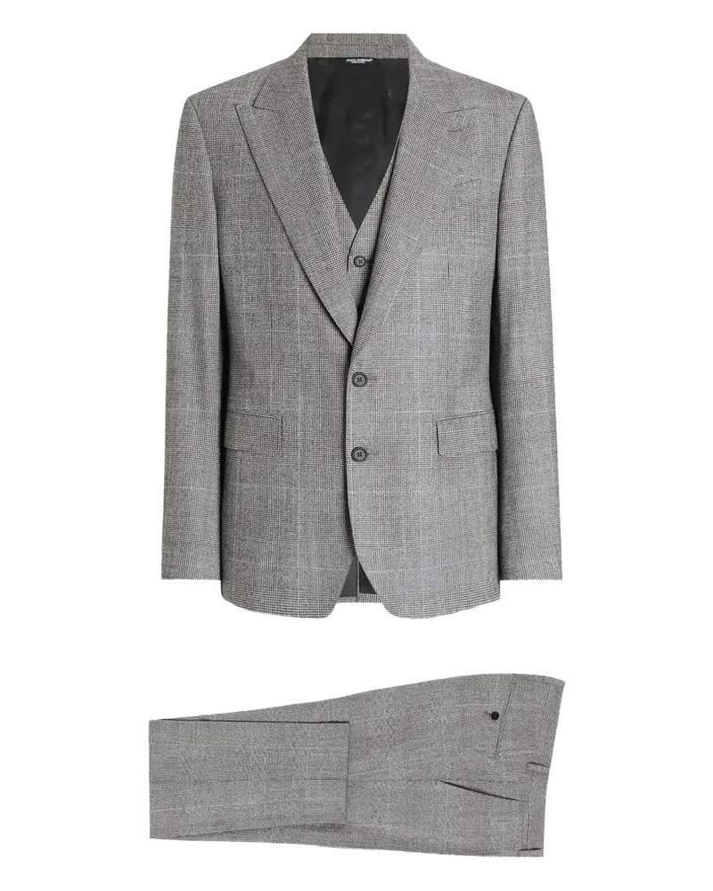 Dolce & Gabbana Dreiteiliger Anzug mit Karomuster - Grau Grau