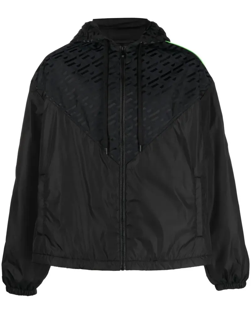 Versace Sportjacke mit Logo-Print - Schwarz Schwarz