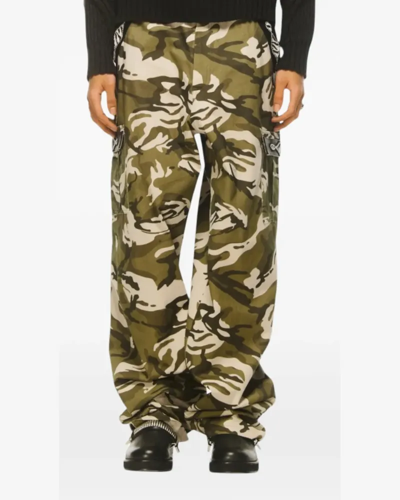 BLUEMARBLE studded camouflage cargo pants - Grün Grün