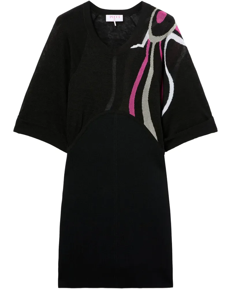 Emilio Pucci Kleid mit Marmo-Print - Schwarz Schwarz