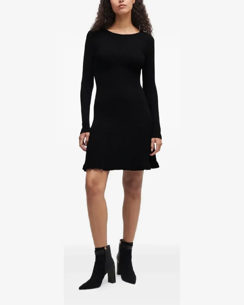 HUGO BOSS Geripptes Kleid - Schwarz Schwarz
