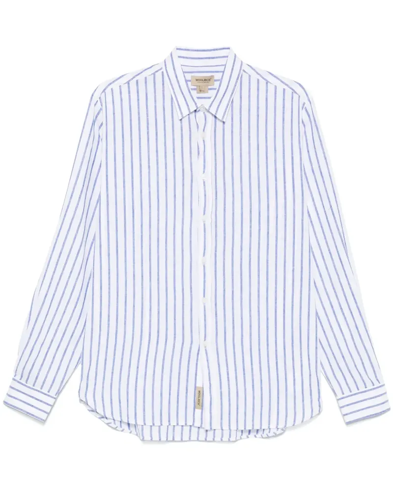 Woolrich Gestreiftes Hemd - Weiß Weiß