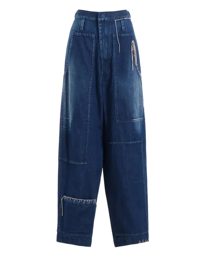 Yohji Yamamoto Jeans im Patchwork-Look - Blau Blau