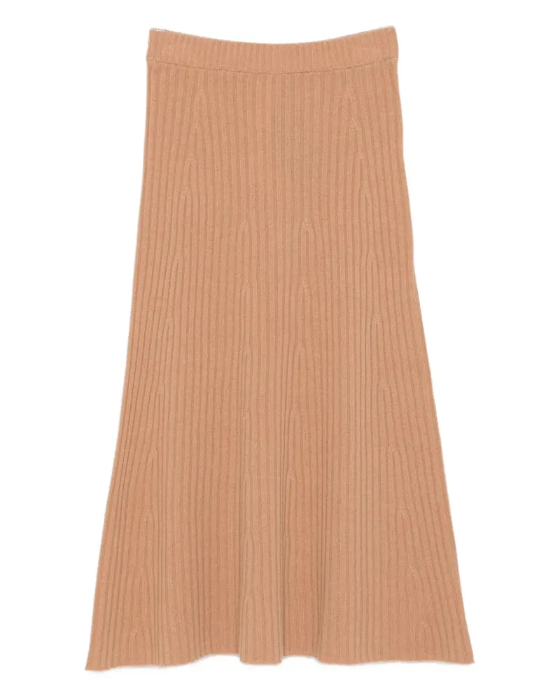 Twin-Set Midirock aus geripptem Strick - Nude Nude
