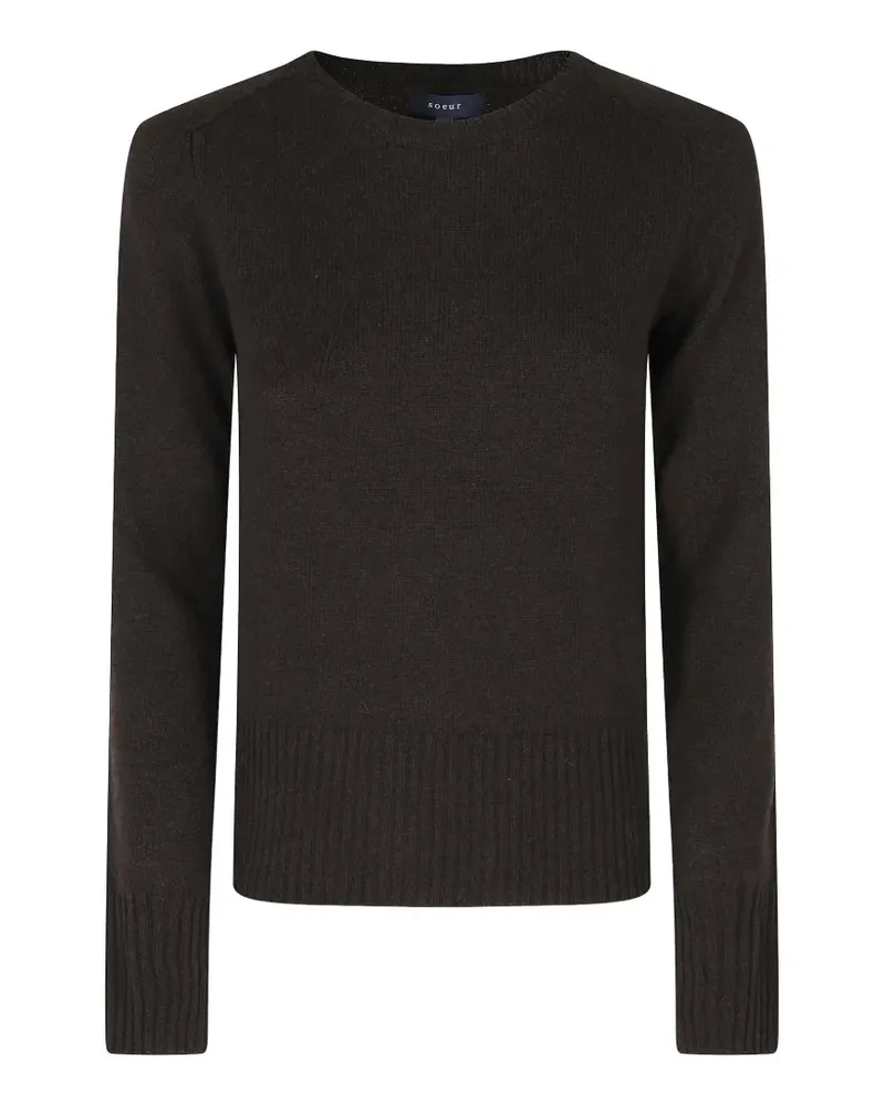 Soeur Jamie Pullover mit geripptem Besatz - Braun Braun