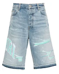 Amiri Jeans-Shorts mit Varsity-Logo Blau