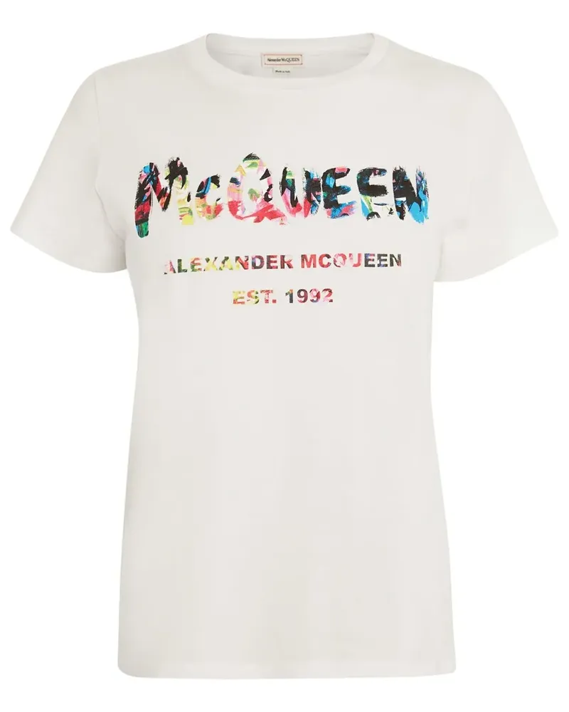 Alexander McQueen T-Shirt mit Logo-Print - Weiß Weiß