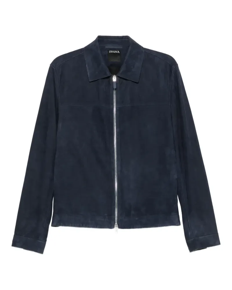 Ermenegildo Zegna suede zip-up jacket - Blau Blau