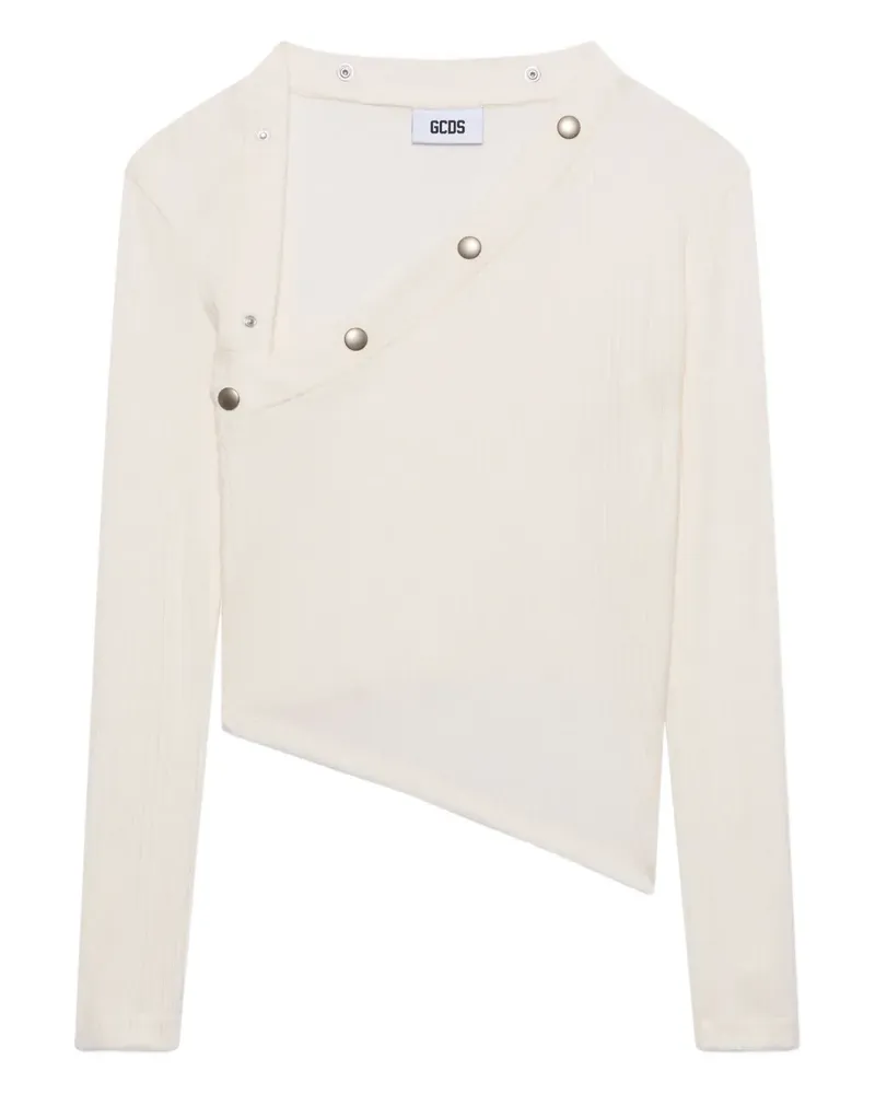 GCDS Asymmetrische Bluse mit Knöpfen - Weiß Weiß