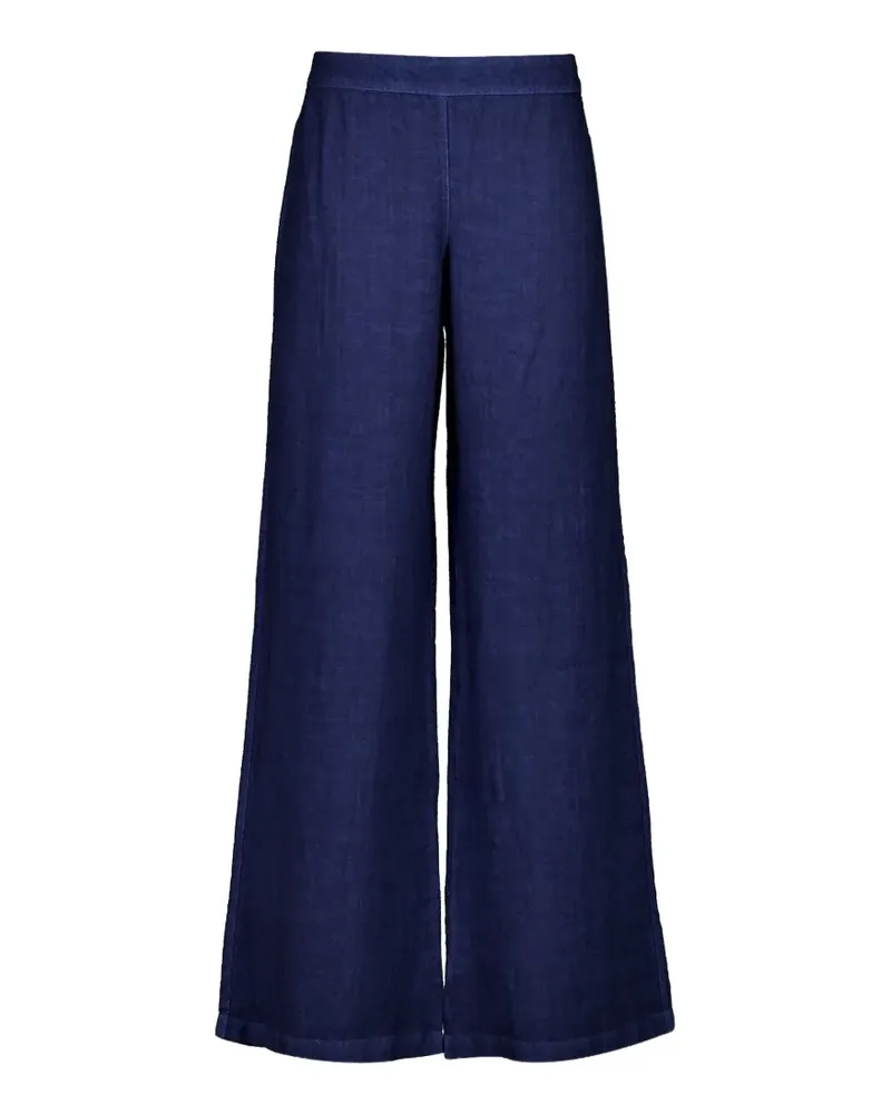 120% Lino wide-leg linen palazzo trousers - Blau Blau