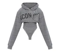 logo-patch hoodie body - Grau