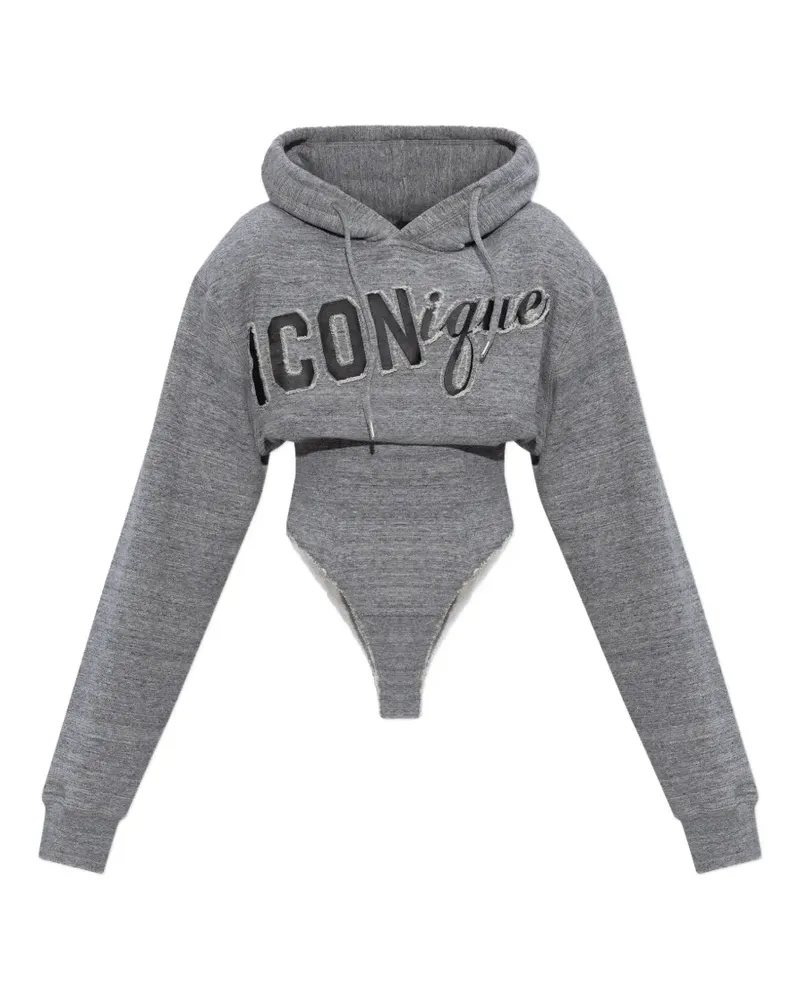 Dsquared2 logo-patch hoodie body - Grau Grau