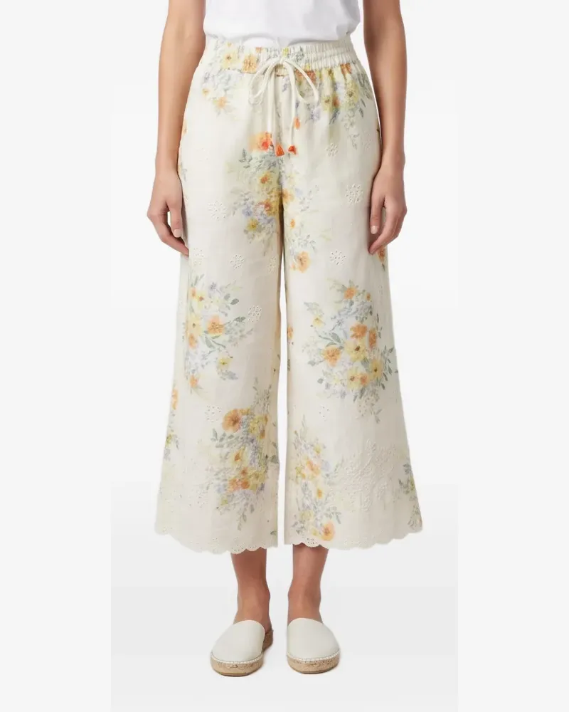 ALEMAIS Weite Hose mit Blumenprint - Nude Nude