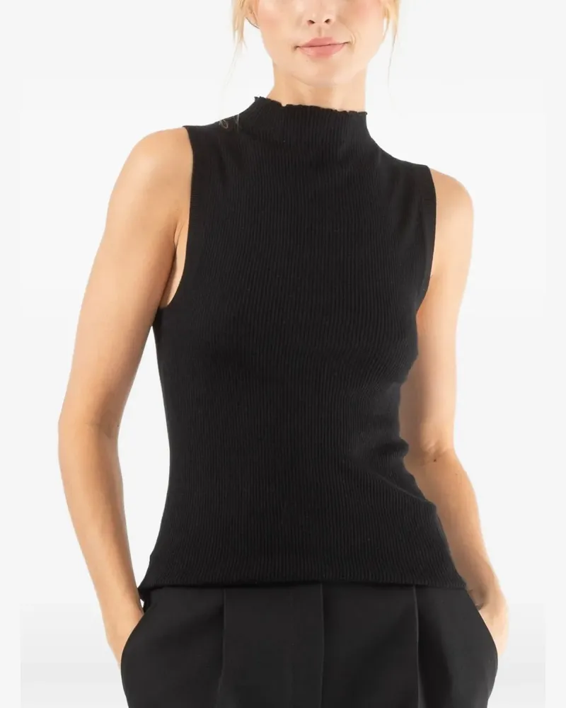 Enza Costa ruffled-neck sleeveless top - Schwarz Schwarz