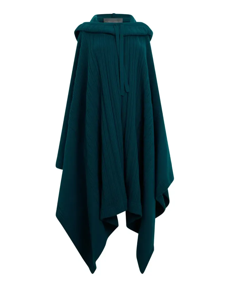 Alberta Ferretti Gerippter Poncho - Grün Grün